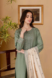 3 Piece Unstitched Heavy Embroidered Dhanak Suit ( Embroidered Dhanak Shawl )