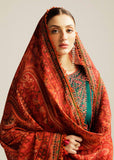 3 Piece Unstitched Heavy Embroidered Dhanak Suit ( Printed Woolen Shawl )