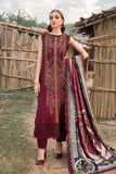 3 Piece Unstitched Heavy Embroidered Dhanak Suit ( Printed Woolen Shawl )