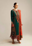3 Piece Unstitched Heavy Embroidered Dhanak Suit ( Printed Woolen Shawl )