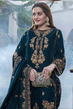 3 Piece Unstitched Heavy Embroidered Velvet Suit ( Heavy Embroidered Velvet Shawl )