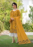 3 Piece Unstitched Heavy Embroidered Lawn Suit ( Fully Embroidered Bamber Chiffon Dupatta )